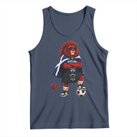 Scotland Rampant Lion Soccer Fan Tank Top Scottish Pride Red Lion in Kilt with Sunglasses Football