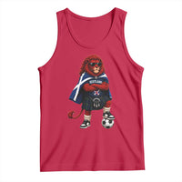 Scotland Rampant Lion Soccer Fan Tank Top Scottish Pride Red Lion in Kilt with Sunglasses Football