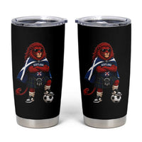 Scotland Rampant Lion Soccer Fan Tumbler Cup Scottish Pride Red Lion in Kilt with Sunglasses Football