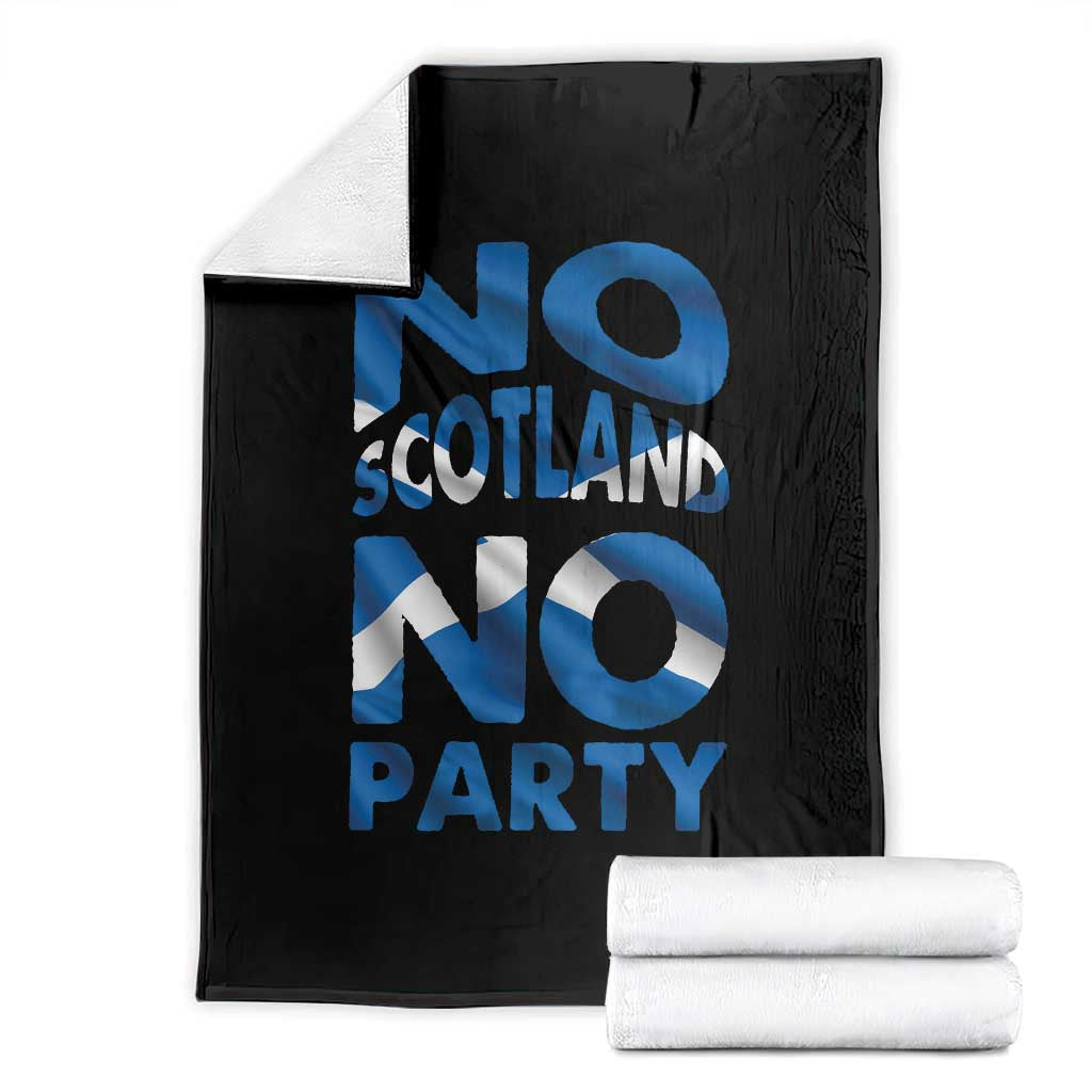 No Scotland No Party Scottish Throw Blanket Retro Scottish Banner Fan Scotland Flag