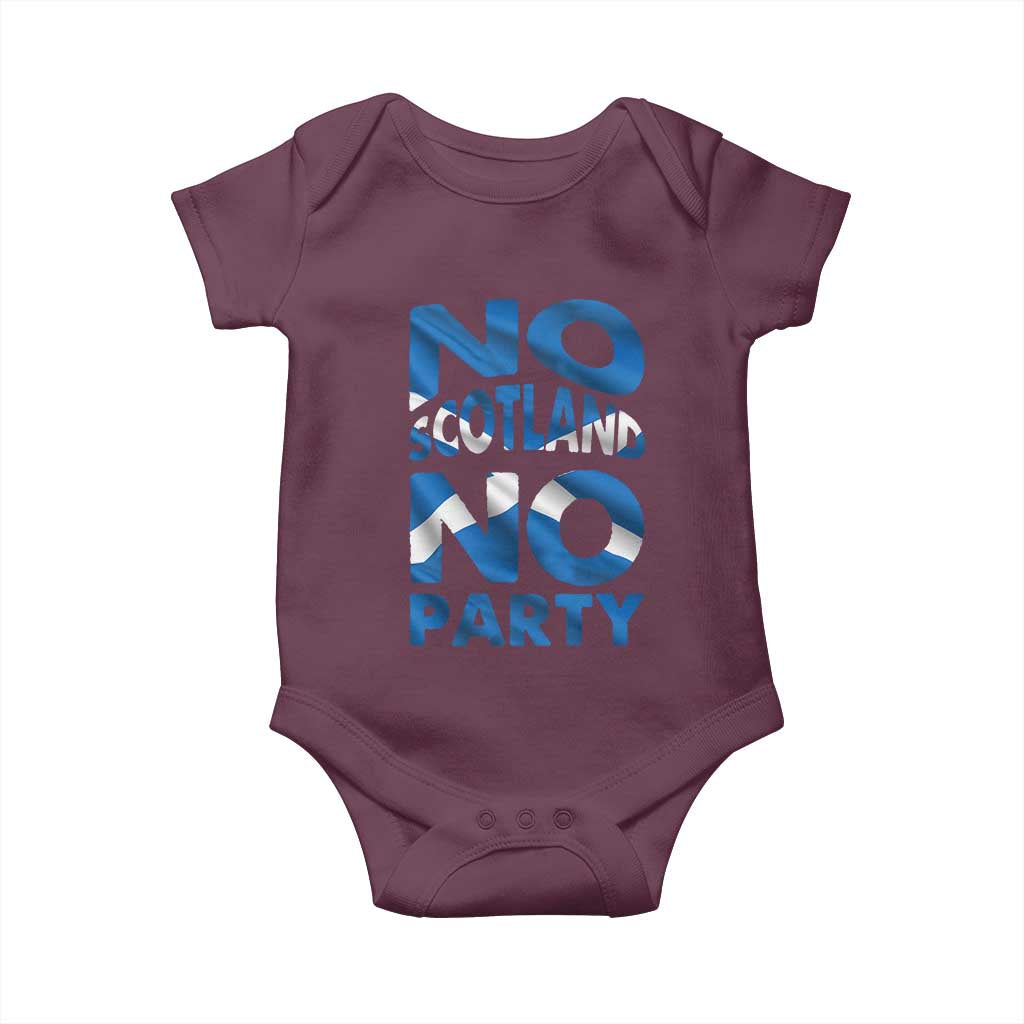 No Scotland No Party Scottish Baby Onesie Retro Scottish Banner Fan Scotland Flag