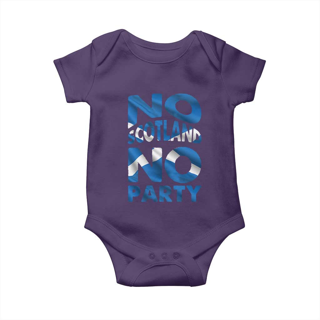 No Scotland No Party Scottish Baby Onesie Retro Scottish Banner Fan Scotland Flag