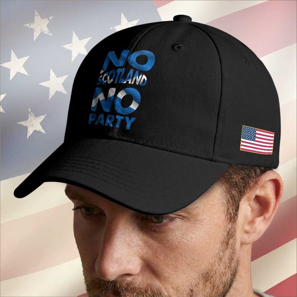 No Scotland No Party Scottish Baseball Cap Retro Scottish Banner Fan Scotland Flag