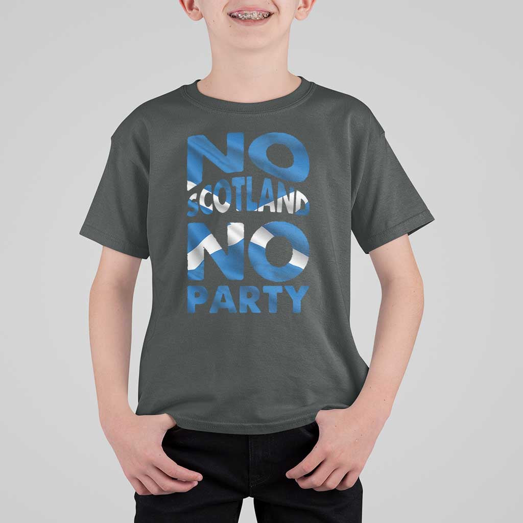 No Scotland No Party Scottish T Shirt For Kid Retro Scottish Banner Fan Scotland Flag