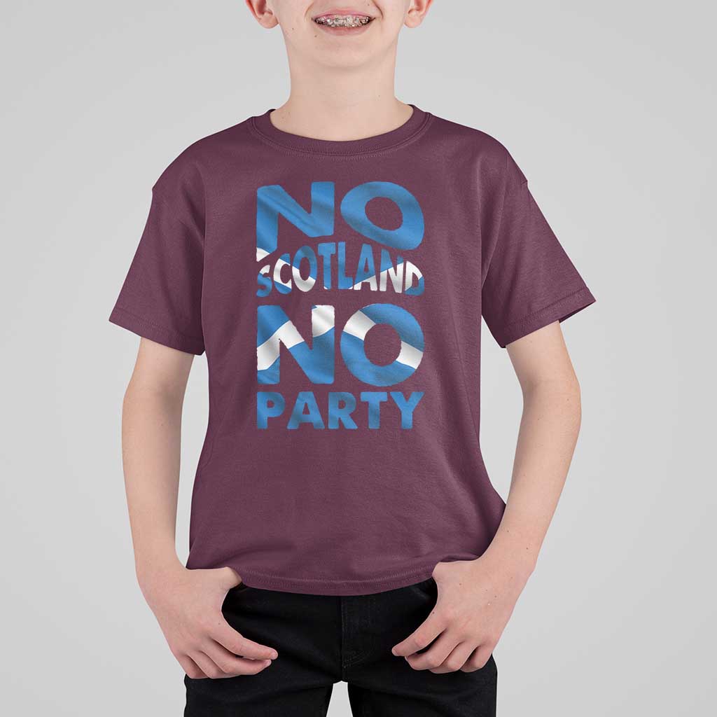 No Scotland No Party Scottish T Shirt For Kid Retro Scottish Banner Fan Scotland Flag
