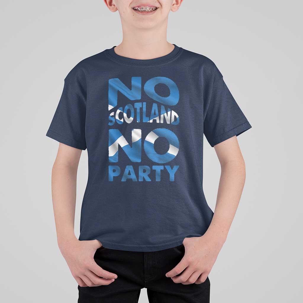No Scotland No Party Scottish T Shirt For Kid Retro Scottish Banner Fan Scotland Flag