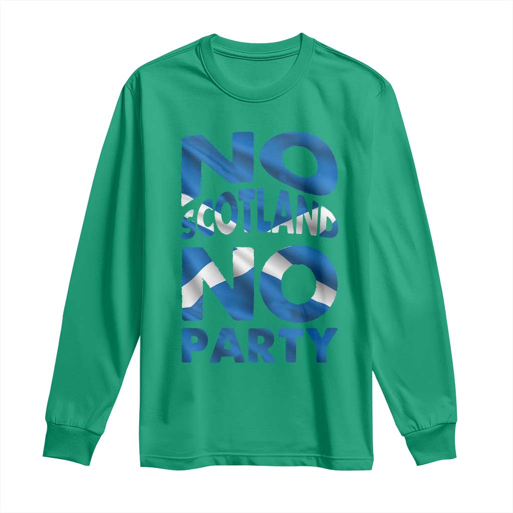No Scotland No Party Scottish Long Sleeve Shirt Retro Scottish Banner Fan Scotland Flag