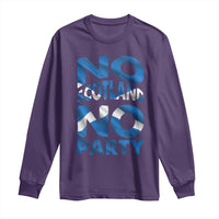 No Scotland No Party Scottish Long Sleeve Shirt Retro Scottish Banner Fan Scotland Flag