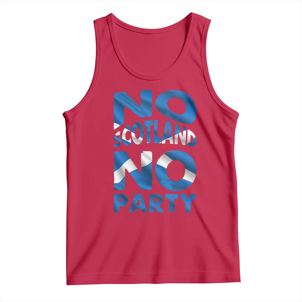 No Scotland No Party Scottish Tank Top Retro Scottish Banner Fan Scotland Flag