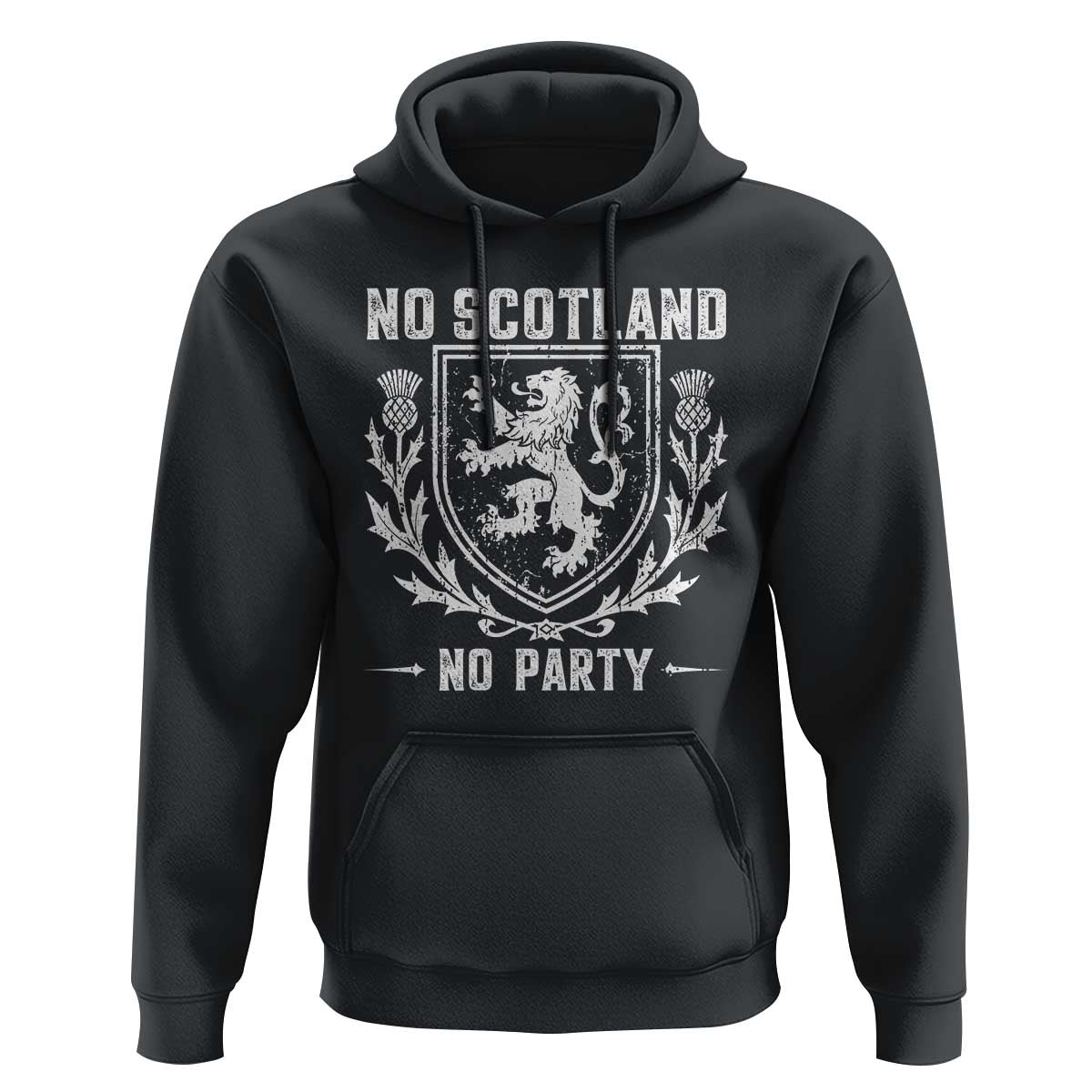 No Scotland No Party Scottish Flag Hoodie Retro Scotland Rampant Lion