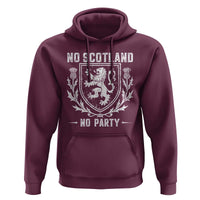 No Scotland No Party Scottish Flag Hoodie Retro Scotland Rampant Lion