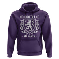No Scotland No Party Scottish Flag Hoodie Retro Scotland Rampant Lion
