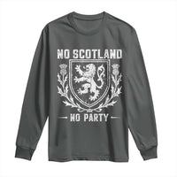 No Scotland No Party Scottish Flag Long Sleeve Shirt Retro Scotland Rampant Lion