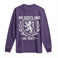 No Scotland No Party Scottish Flag Long Sleeve Shirt Retro Scotland Rampant Lion