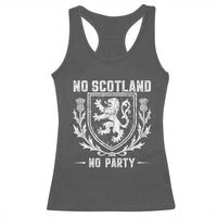 No Scotland No Party Scottish Flag Racerback Tank Top Retro Scotland Rampant Lion