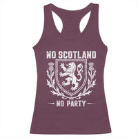 No Scotland No Party Scottish Flag Racerback Tank Top Retro Scotland Rampant Lion