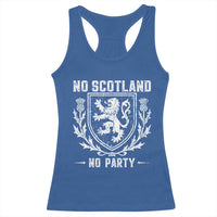 No Scotland No Party Scottish Flag Racerback Tank Top Retro Scotland Rampant Lion