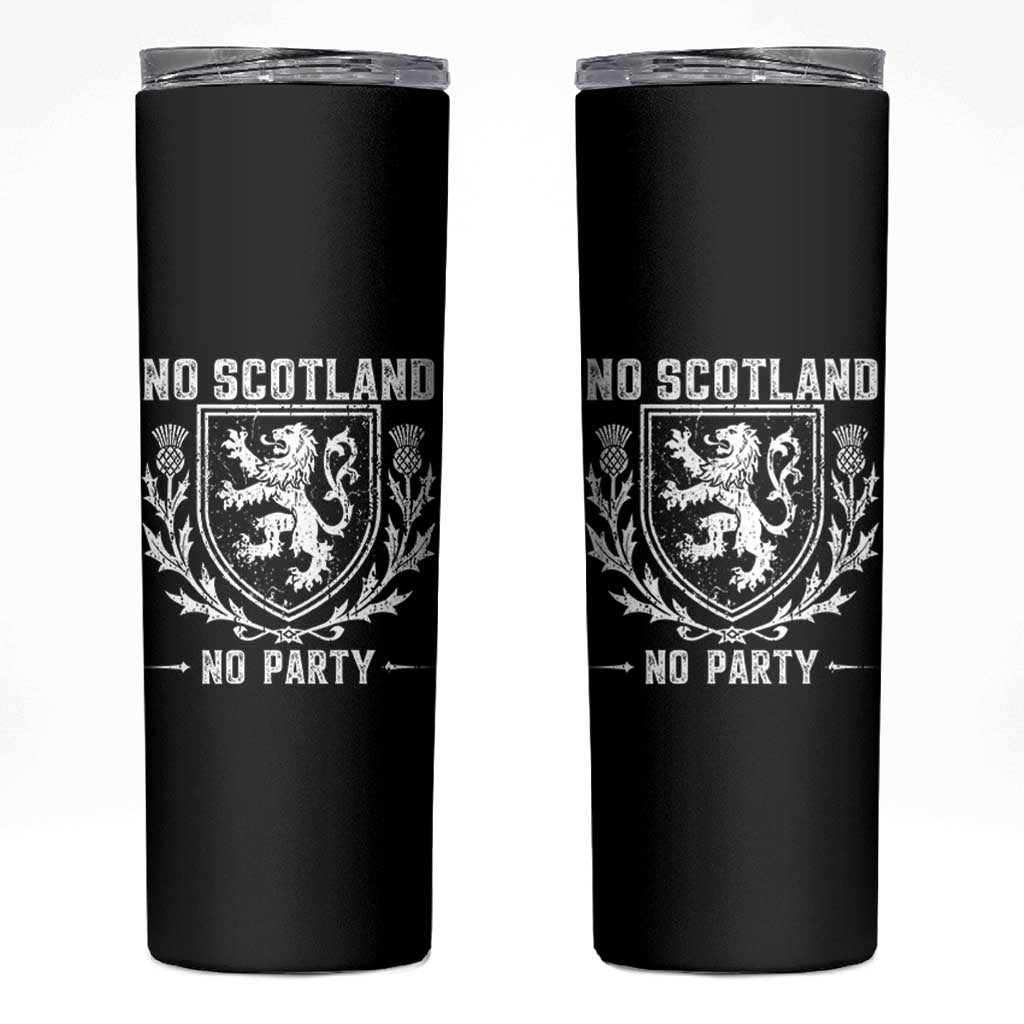 No Scotland No Party Scottish Flag Skinny Tumbler Retro Scotland Rampant Lion