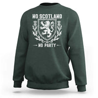 No Scotland No Party Scottish Flag Sweatshirt Retro Scotland Rampant Lion