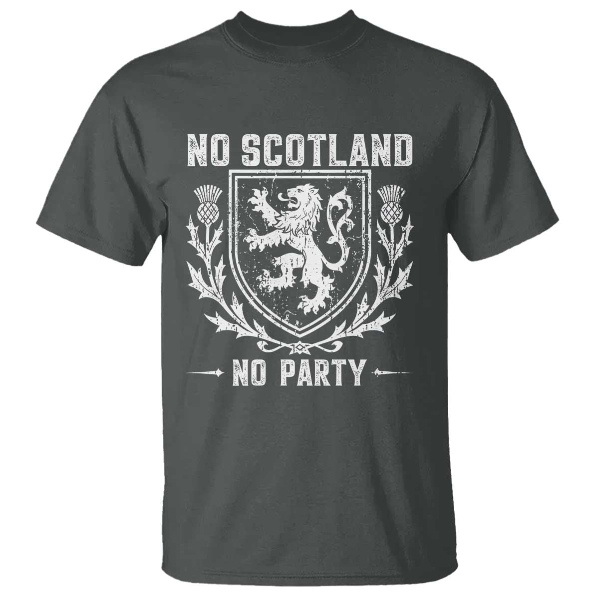 No Scotland No Party Scottish Flag T Shirt Retro Scotland Rampant Lion