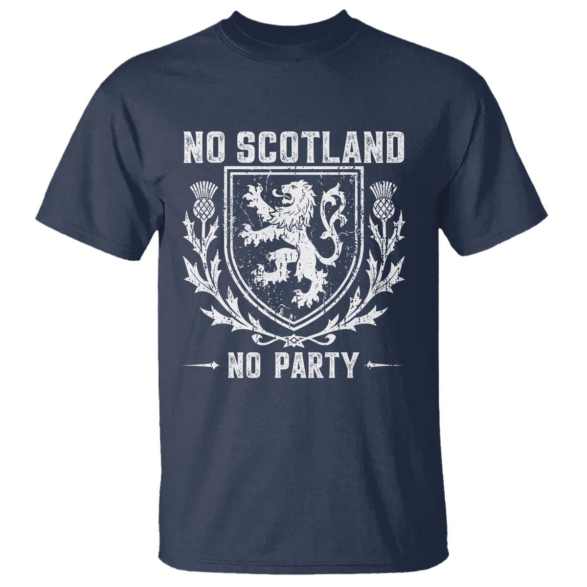 No Scotland No Party Scottish Flag T Shirt Retro Scotland Rampant Lion
