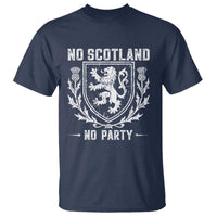No Scotland No Party Scottish Flag T Shirt Retro Scotland Rampant Lion
