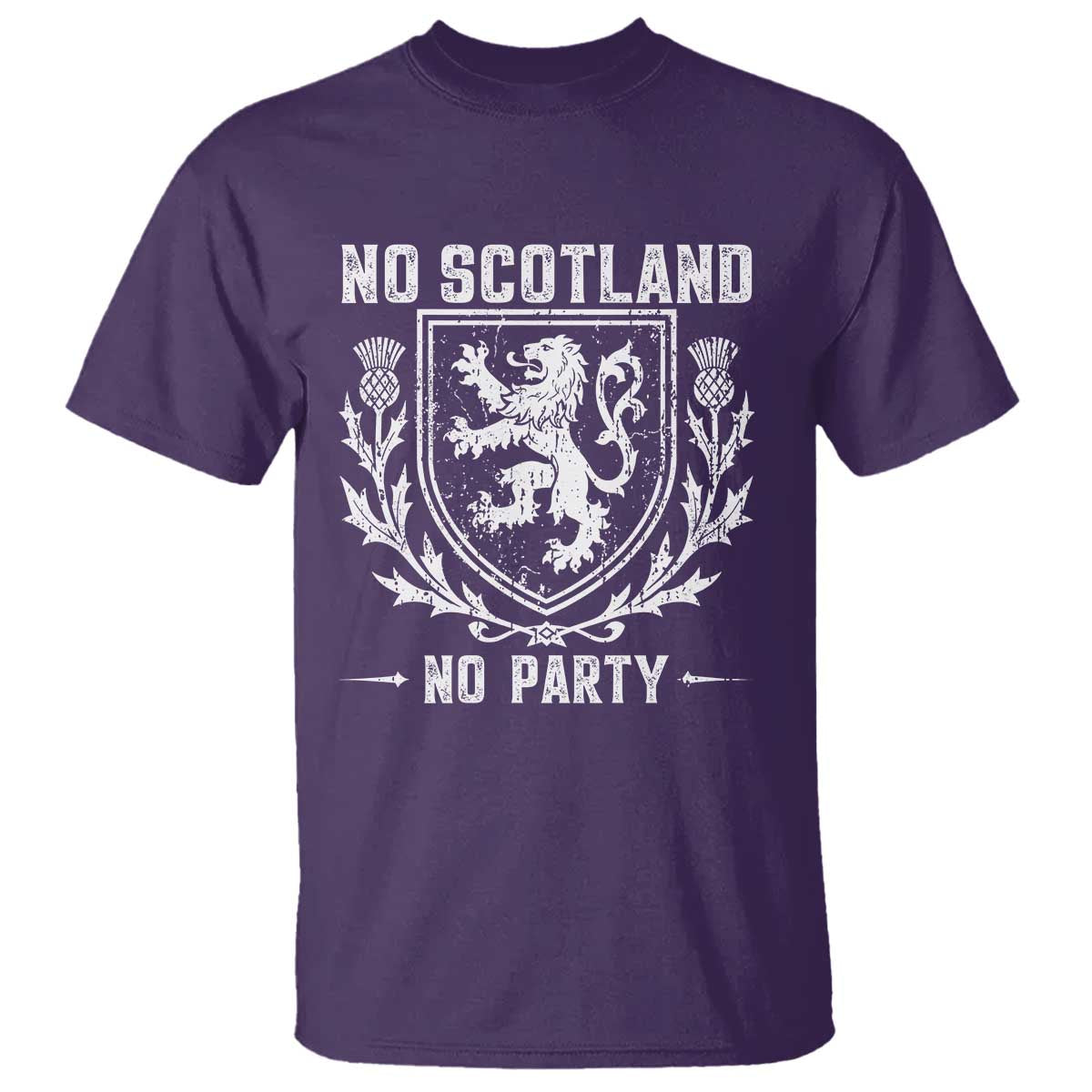 No Scotland No Party Scottish Flag T Shirt Retro Scotland Rampant Lion