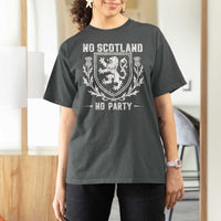 No Scotland No Party Scottish Flag T Shirt For Women Retro Scotland Rampant Lion