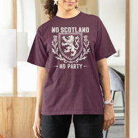 No Scotland No Party Scottish Flag T Shirt For Women Retro Scotland Rampant Lion