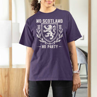 No Scotland No Party Scottish Flag T Shirt For Women Retro Scotland Rampant Lion