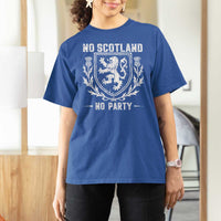 No Scotland No Party Scottish Flag T Shirt For Women Retro Scotland Rampant Lion