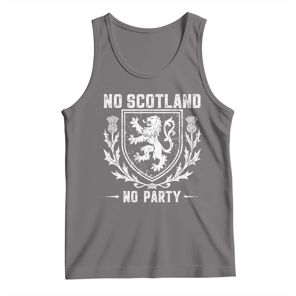 No Scotland No Party Scottish Flag Tank Top Retro Scotland Rampant Lion