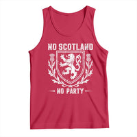 No Scotland No Party Scottish Flag Tank Top Retro Scotland Rampant Lion