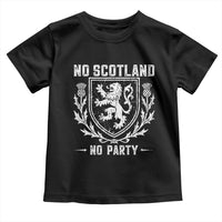 No Scotland No Party Scottish Flag Toddler T Shirt Retro Scotland Rampant Lion