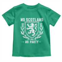 No Scotland No Party Scottish Flag Toddler T Shirt Retro Scotland Rampant Lion