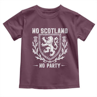 No Scotland No Party Scottish Flag Toddler T Shirt Retro Scotland Rampant Lion