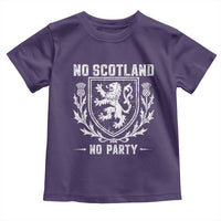 No Scotland No Party Scottish Flag Toddler T Shirt Retro Scotland Rampant Lion