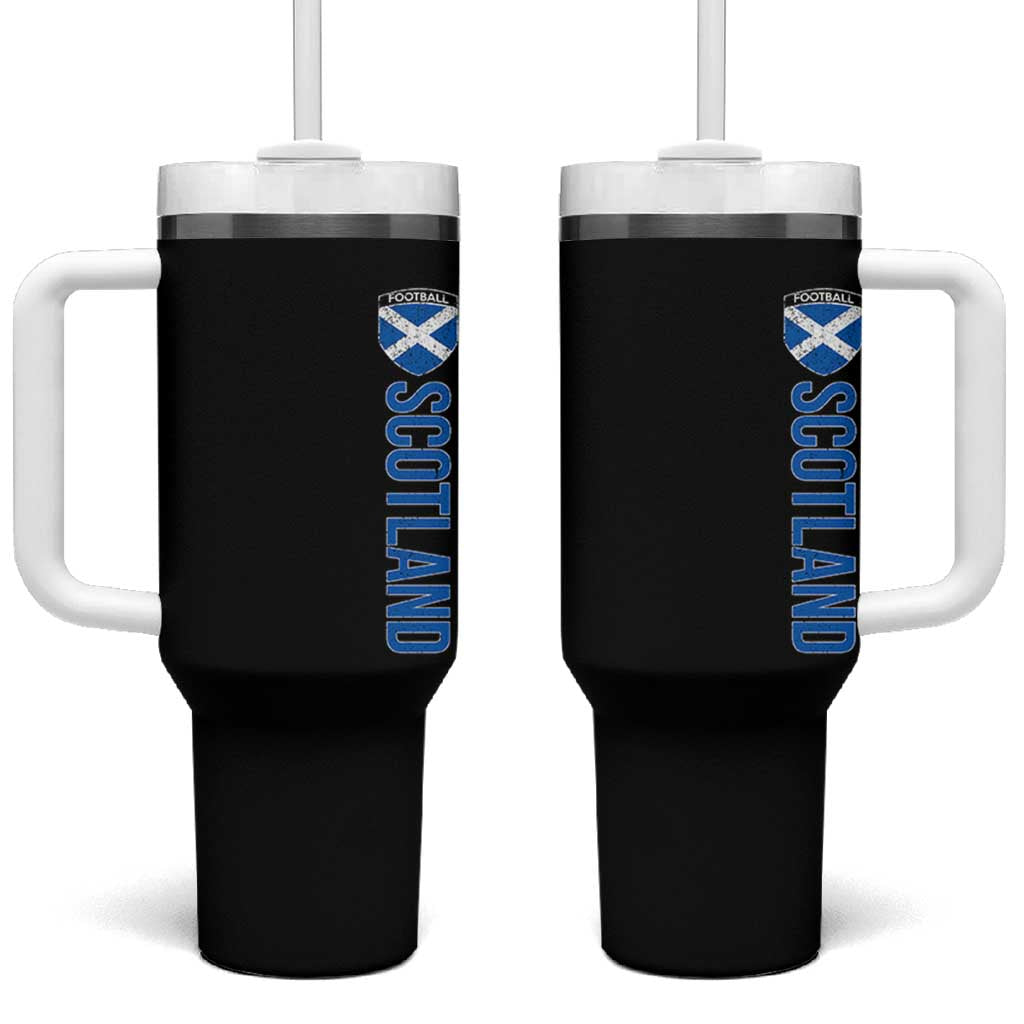 Scotland Soccer Tumbler With Handle Vintage SCOT Scottish Flag Graphic Football Fan