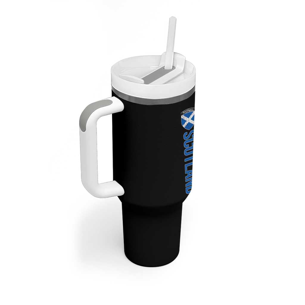 Scotland Soccer Tumbler With Handle Vintage SCOT Scottish Flag Graphic Football Fan
