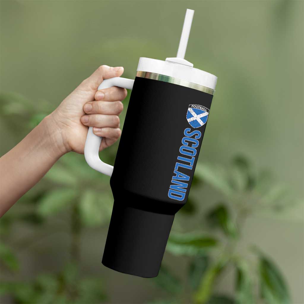 Scotland Soccer Tumbler With Handle Vintage SCOT Scottish Flag Graphic Football Fan
