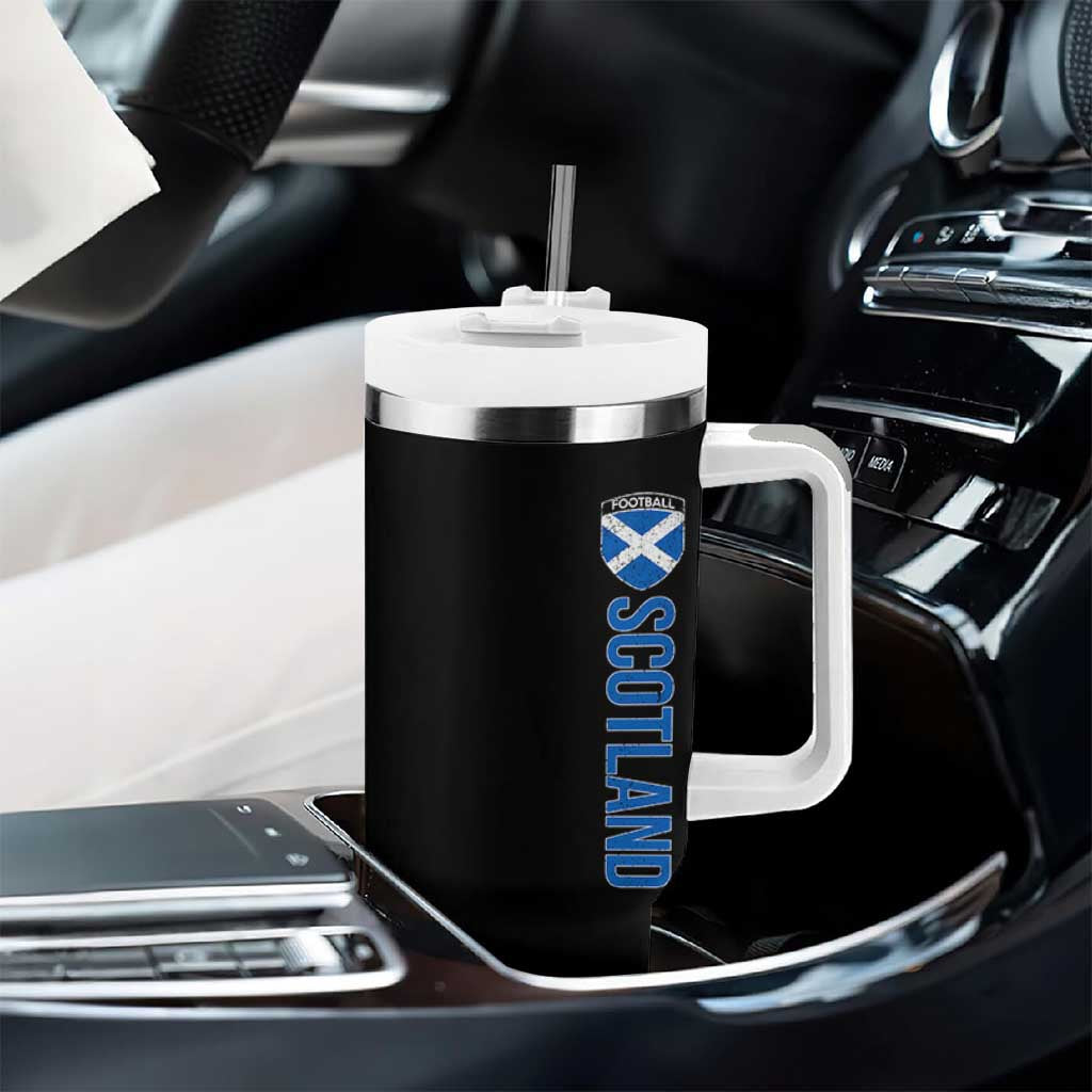 Scotland Soccer Tumbler With Handle Vintage SCOT Scottish Flag Graphic Football Fan