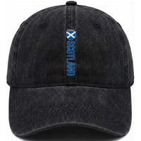 Scotland Soccer Washed Cotton Baseball Cap Vintage SCOT Scottish Flag Graphic Football Fan