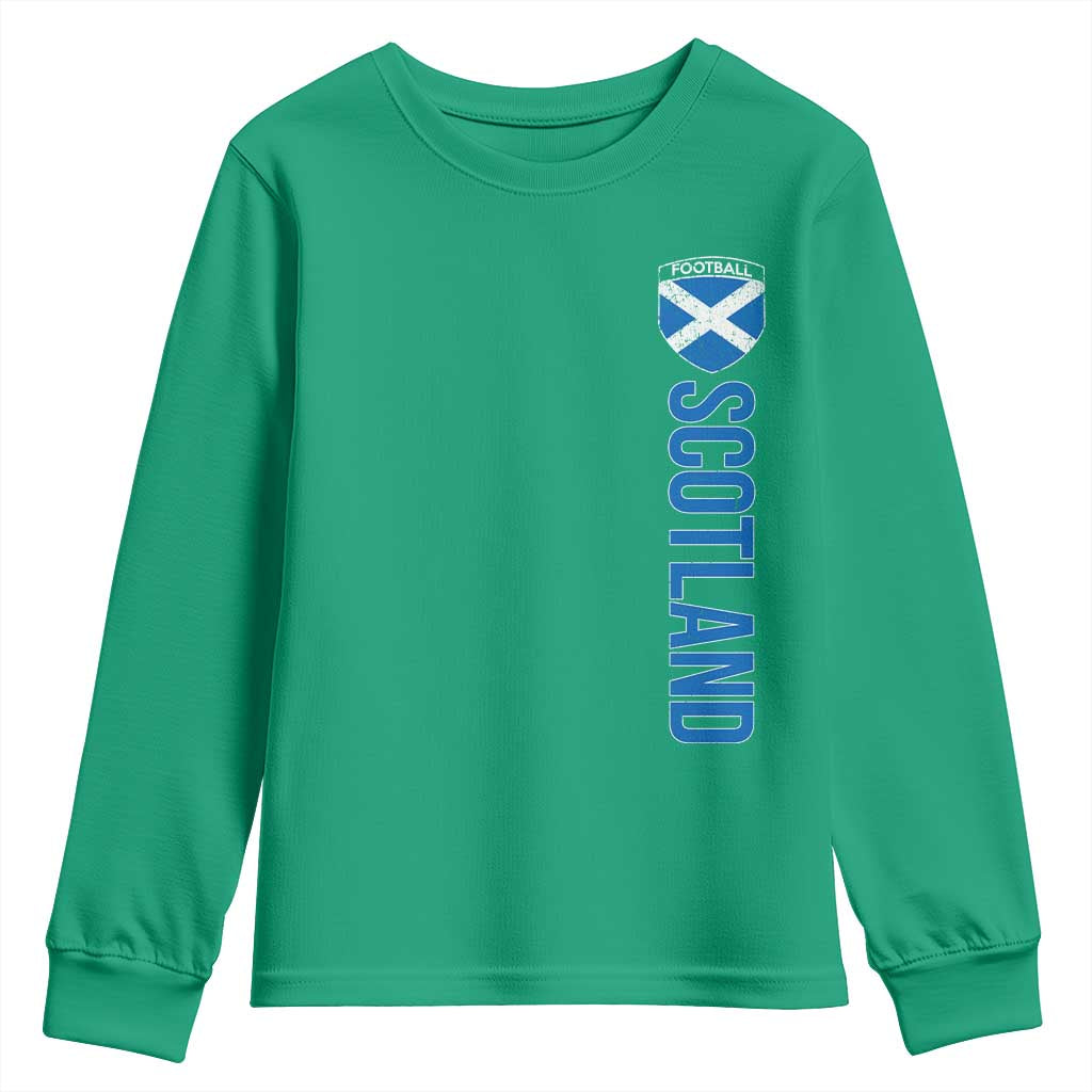 Scotland Soccer Youth Sweatshirt Vintage SCOT Scottish Flag Graphic Football Fan