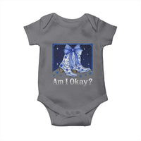 Am I Okay Baby Onesie Boot Cowgirl Coquette Bow - Wonder Print Shop
