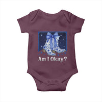 Am I Okay Baby Onesie Boot Cowgirl Coquette Bow - Wonder Print Shop