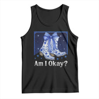 Am I Okay Tank Top Boot Cowgirl Coquette Bow - Wonder Print Shop