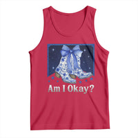 Am I Okay Tank Top Boot Cowgirl Coquette Bow - Wonder Print Shop