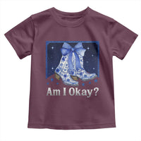 Am I Okay Toddler T Shirt Boot Cowgirl Coquette Bow - Wonder Print Shop