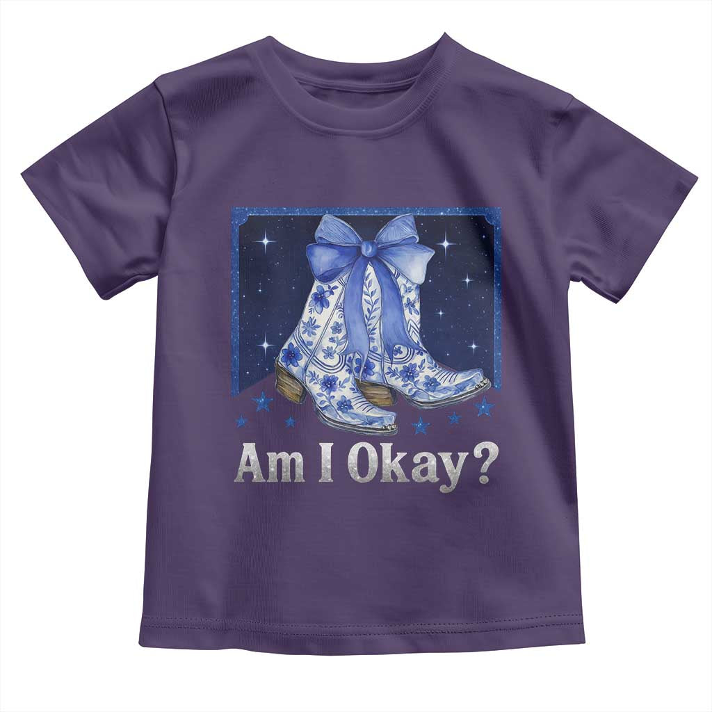 Am I Okay Toddler T Shirt Boot Cowgirl Coquette Bow - Wonder Print Shop