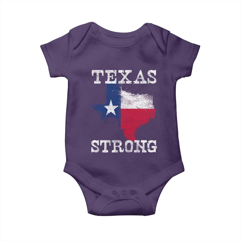 Strong Texas Baby Onesie Distressed Flag Texan Pride Flood Relief Disaster - Wonder Print Shop